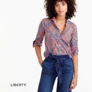 LIBERTY By J. Crew Paisley Floral Print Long Sleeve Button Down Shirt Size 8